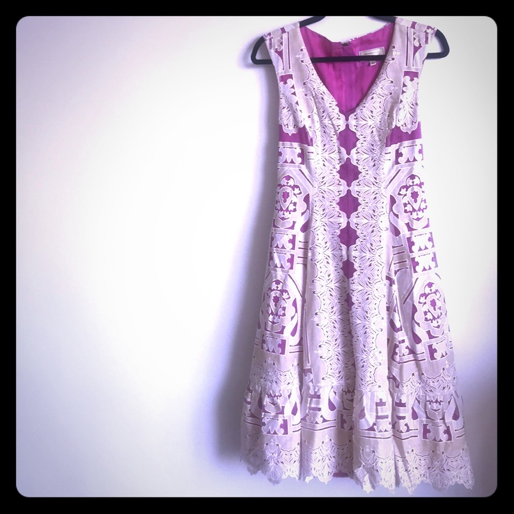 FUSHIA LACE DRESS, Anthro